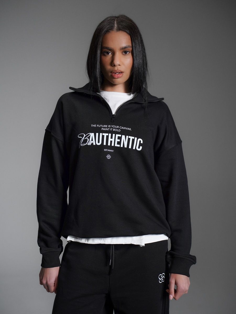 Світшот зіп "soft" be authentic чорний, one size F1144 фото