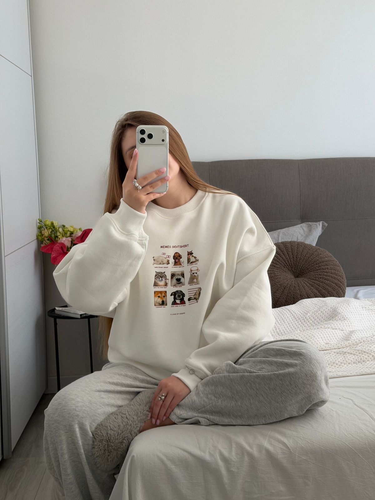 Світшот Індіго &ldquo;memes sweatshirt&rdquo; Білий, One size F2461 фото