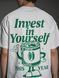 Футболка класик принт "invest in yourself" білий, S-M F2064 фото 3