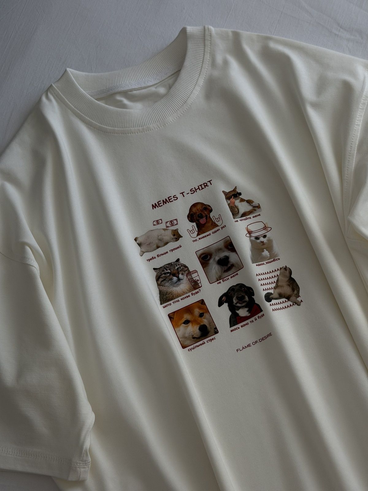 Футболка simple принт &ldquo;t-shirt memes&rdquo; білий, one size F2436 фото