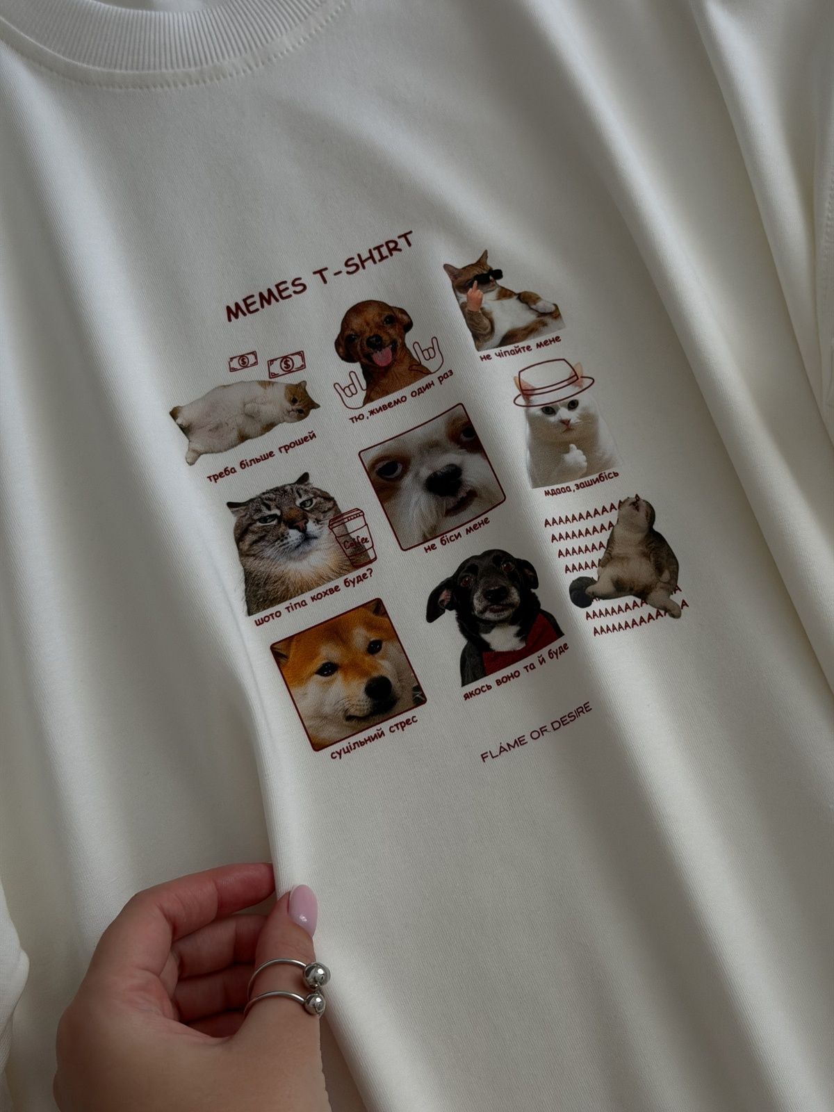 Футболка simple принт &ldquo;t-shirt memes&rdquo; білий, one size F2436 фото